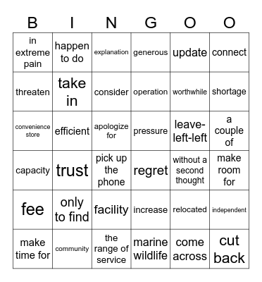 6+1阅读40-45 Bingo Card