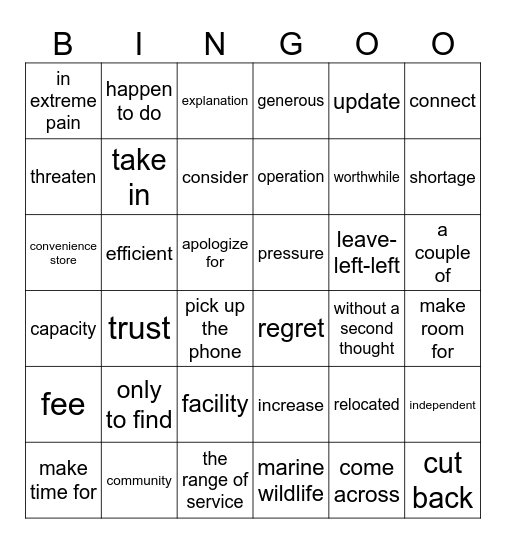 6+1阅读40-45 Bingo Card