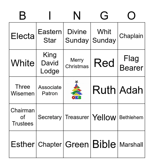 OES Christmas Bingo Card