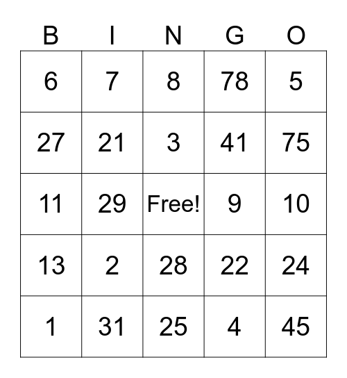 P.N.G. 's Party Bingo Card