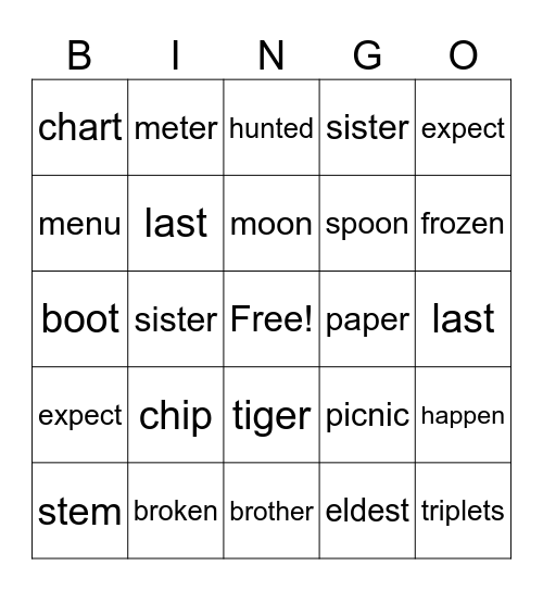 SECOND GRADE CHRISTMAS Bingo Card