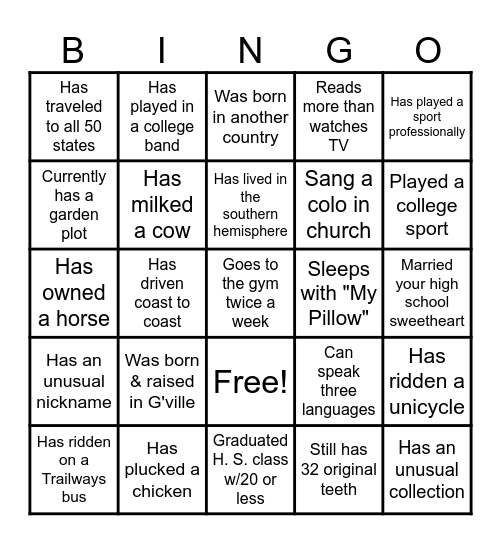 Find Someone Who... Bingo Card