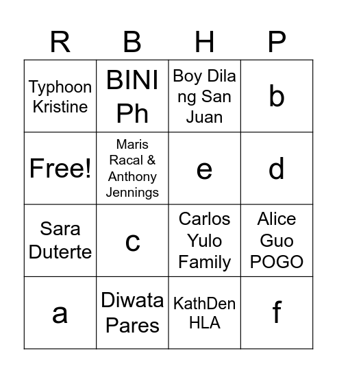 RB-Triron Christmas Bingo Card