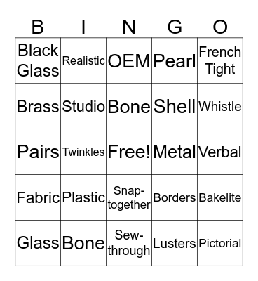 Button Bingo Card