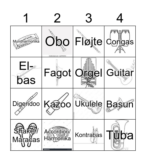 Musik Banko Bingo Card