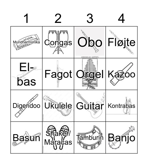 Musik Banko Bingo Card