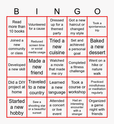 2024 recap Bingo Card