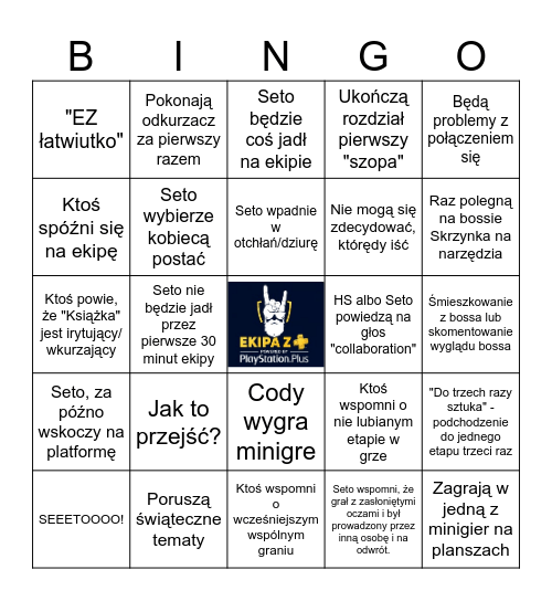 EKIPA Z + It Takes Two Bingo Card