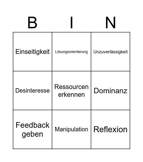 Beratung Bingo Card