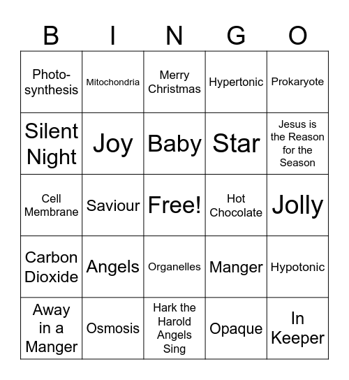 Christmas Science 8 Review Bingo Card