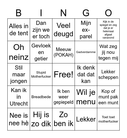 JEPPE BINGO Card