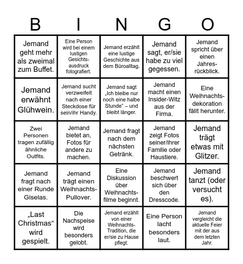 Weihnachtsbingo - Lecturio Weihnachtsfeier 2024 Bingo Card