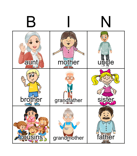 Family in Action Bingo Card