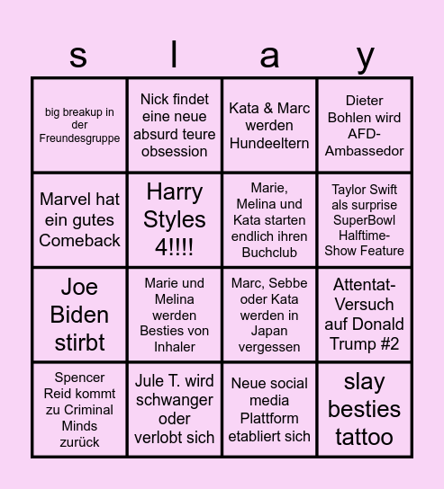 2025 Slay Bingo Card