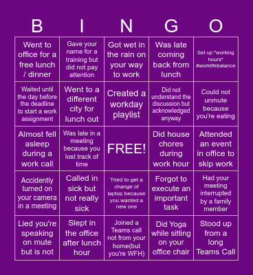 OFFICE Bingo Card