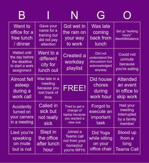 OFFICE Bingo Card