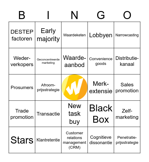 Marketing kerstbingo Card