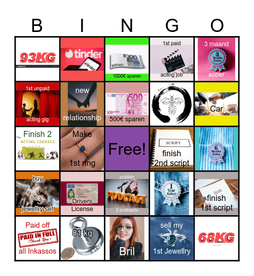 Goals 2025 Bingo Card
