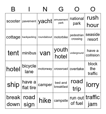 vocabulary Bingo Card