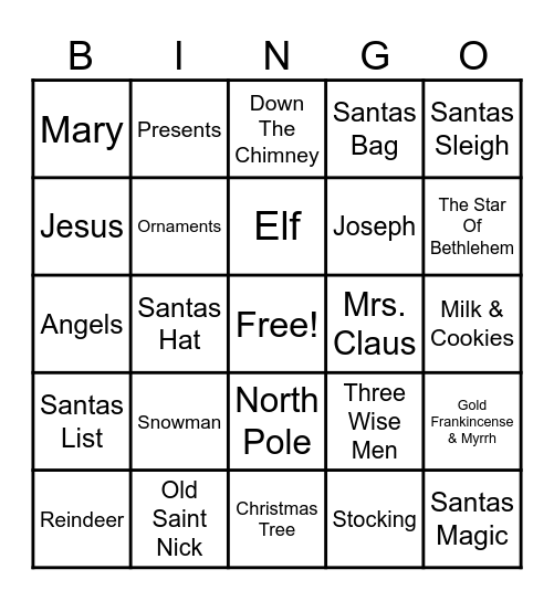 CHRISTMAS BINGO Card