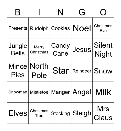 Christmas Bingo Card