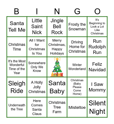 WIN Holiday Music Bingo Card