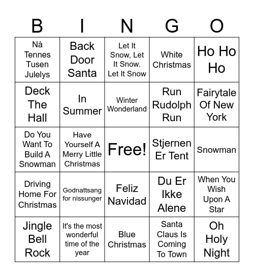 JUL Bingo Card