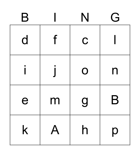 Bingo Musical Bingo Card