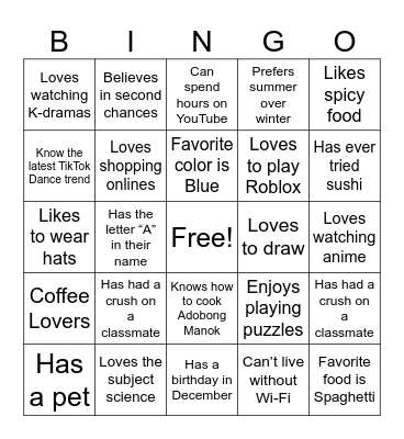 Getting to Know: ICT Members’ Bingo Card