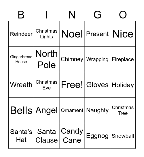 Christmas Bingo Card