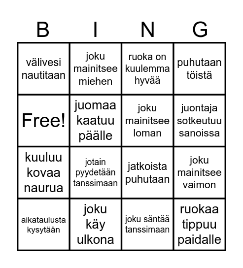 MAASK PIKKUJOULUT Bingo Card