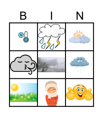 Weather and Emotions! Bingo Card