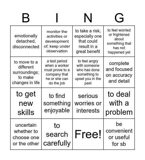 role up? Bingo Card