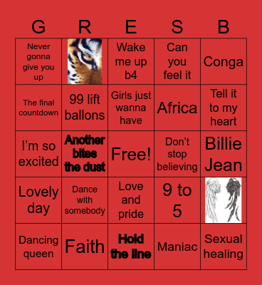 Pure OLIVIAN Disco with Edgar Bingo Card