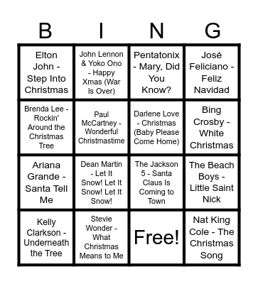 Rondje Kerst Bingo Card