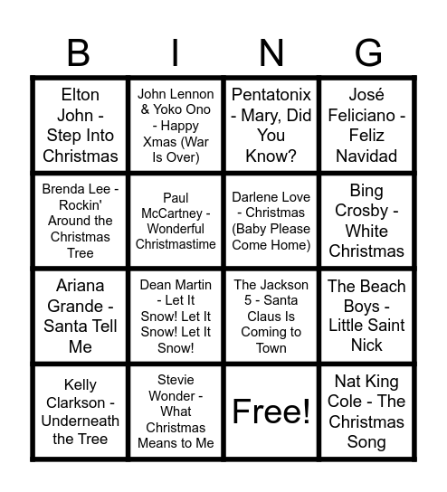 Rondje Kerst Bingo Card