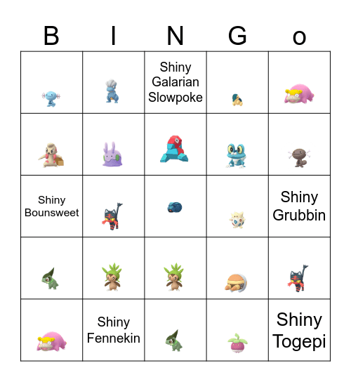 Pokemon Bingo Card