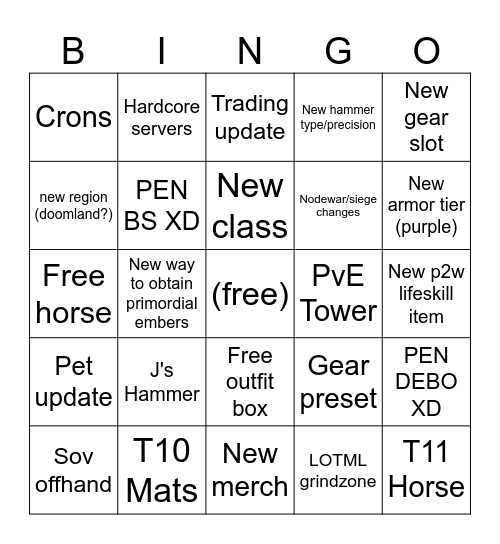 2024 calpheon ball (festa) Bingo Card