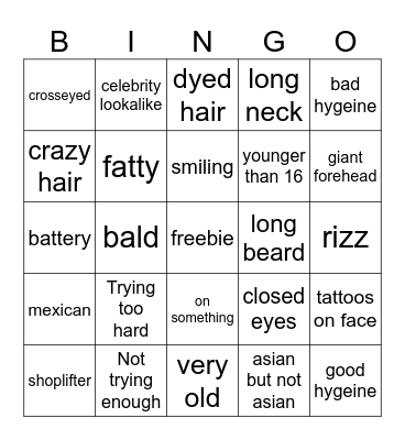 mugshots Bingo Card