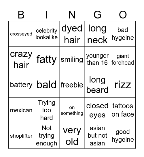 mugshots Bingo Card