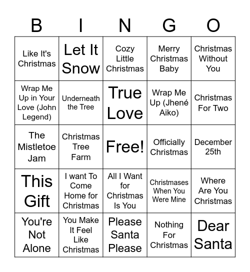 ❄️Bingo Under the Mistletoe❄️ Bingo Card