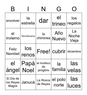 Lotería de Navidad Bingo Card