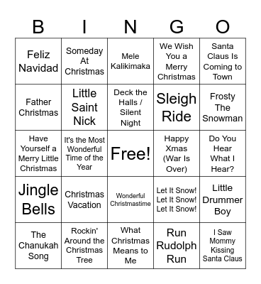 ❄️Christmas Classics❄️ Bingo Card
