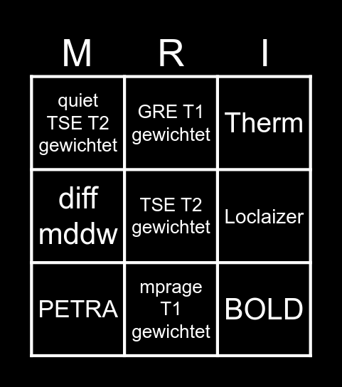 MR-Sequenzen Bingo Card