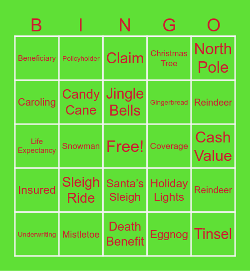 GIFTING PEACE OF MIND THIS CHRISTMAS! Bingo Card