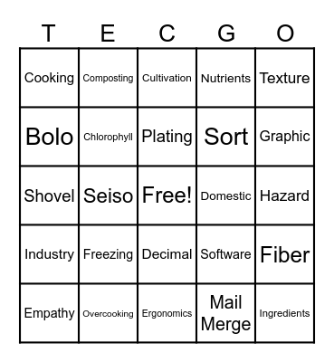 Christmas TECGO Bingo Card