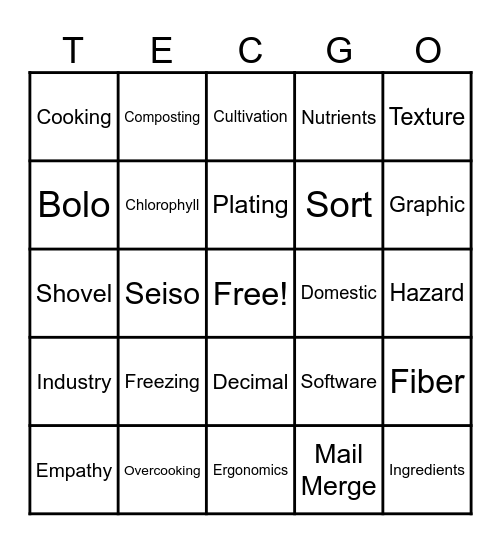 Christmas TECGO Bingo Card