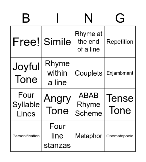 Brooks & Hayes Compare/Contrast Bingo Card