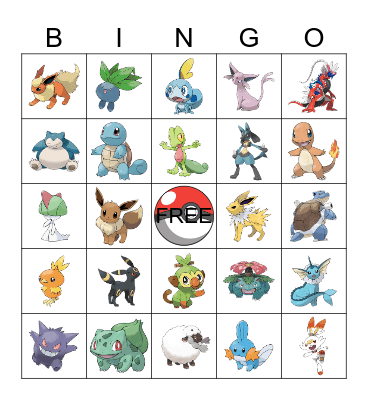 POKEMON Bingo Card
