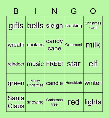 ASL Christmas Bingo Card